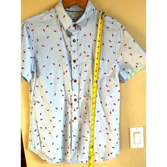SOVEREIGN CODE Pismo Lt Blue Watermelon Mens S Button up Shirt Summer Spring Cas - Picture 5 of 10